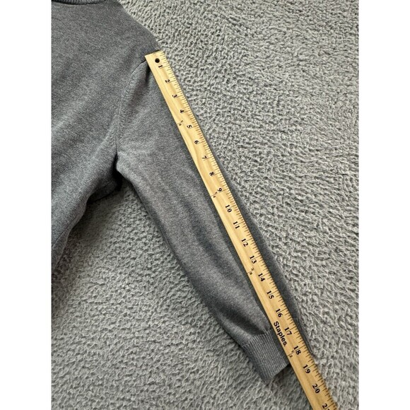 Nicole Miller Cardigan Sweater Womens L Gray Long Sleeve Crew Button Up - Picture 5 of 10